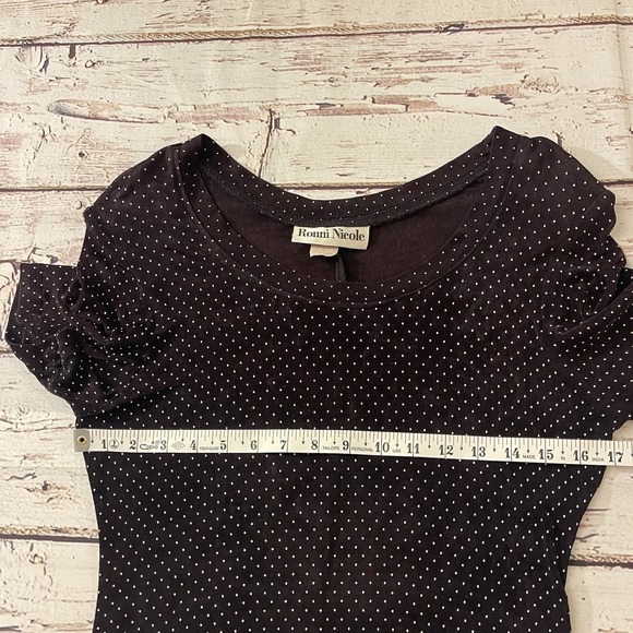 Vintage Ronni Nicole 90s Polka Dot Skater Dress Stretchy Women's Size 10  Summer - Picture 7 of 11